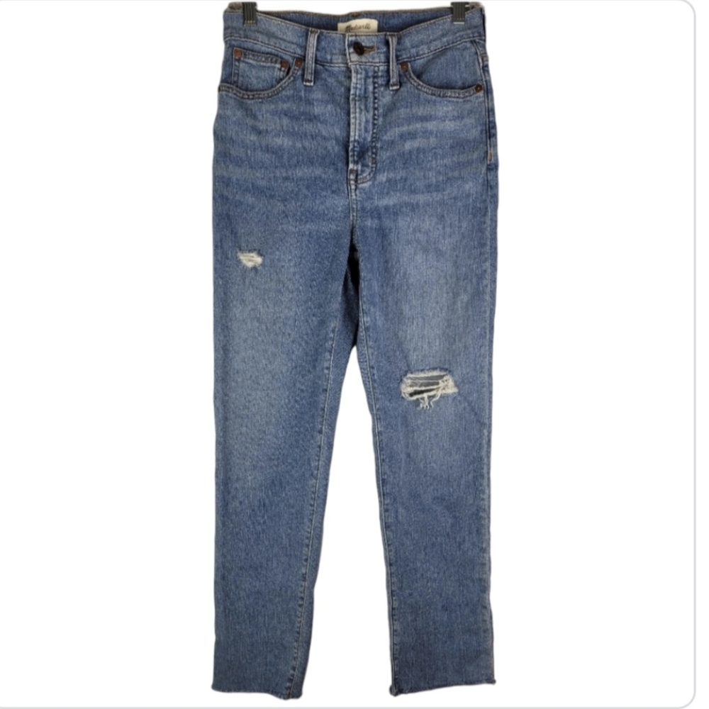 Madewell The Perfect Vintage Jean Distressed Raw Frayed Hem Denim Women Size 26